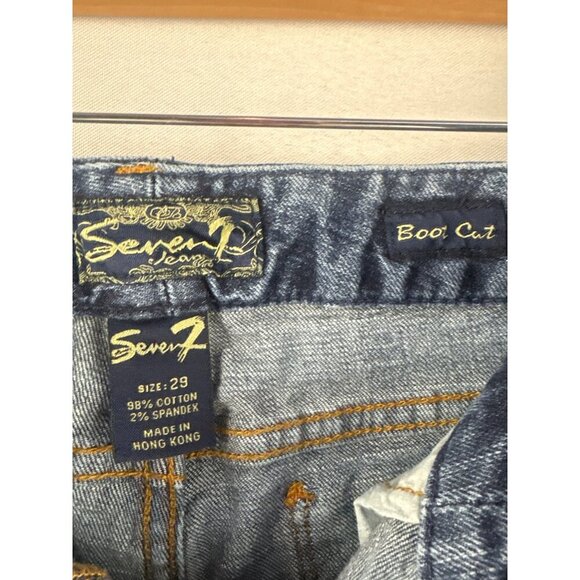 Seven7 Womens Boot Cut Jeans Size 29 Blue Denim Made In Hong Kong - Picture 4 of 6